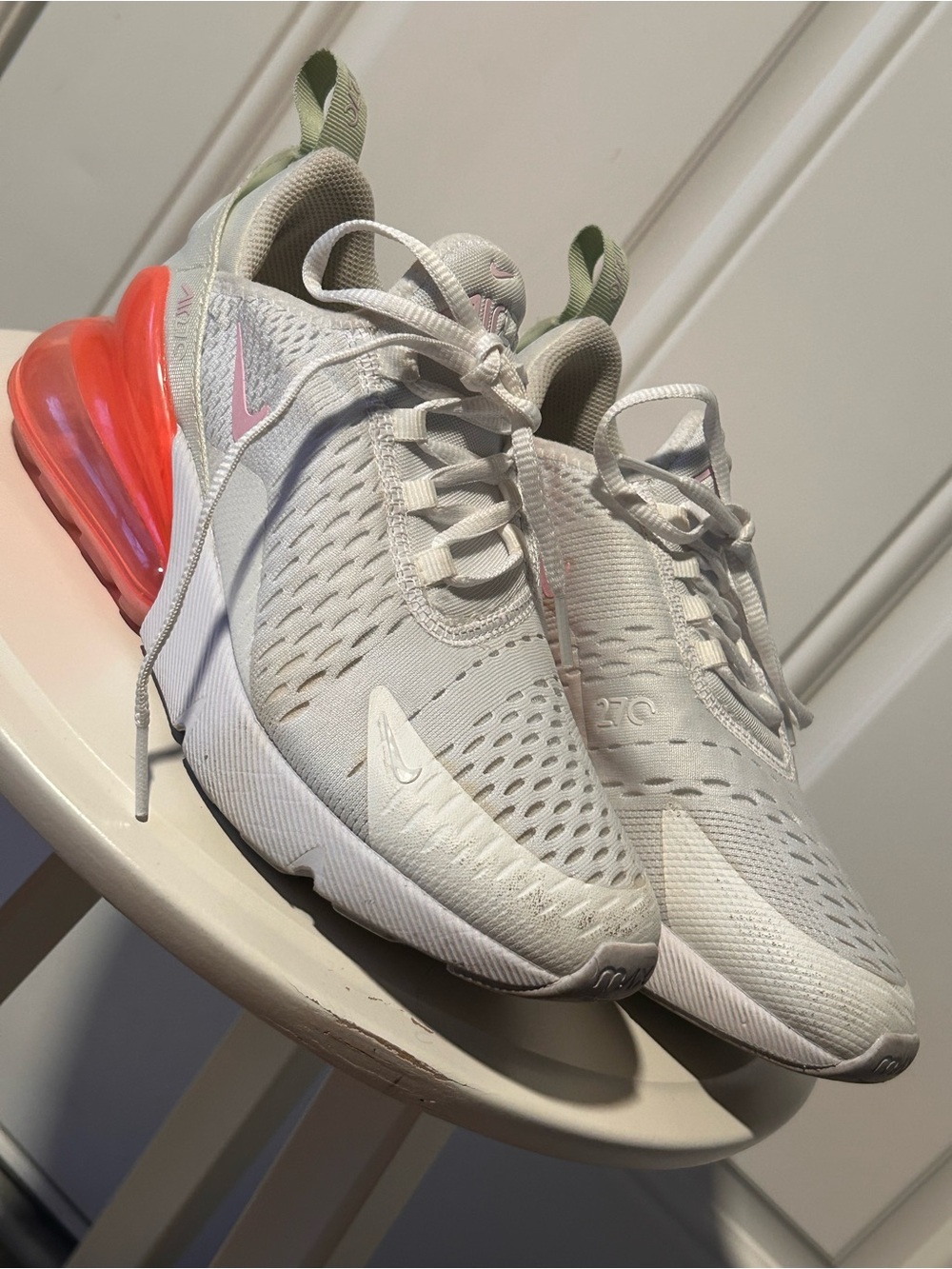 Nike White and Black Logo Running Sneakers